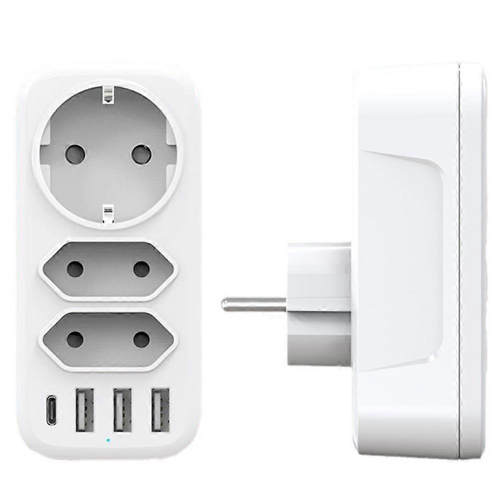 German standard socket converter, 1-to-3 USB TypeC multifunctional socket extender, Euro German standard conversion socket