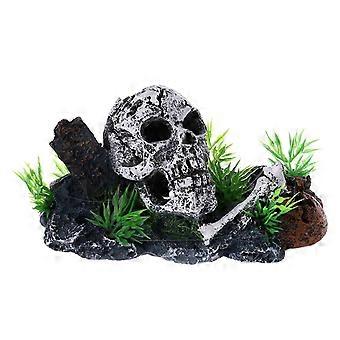 Aquarium Decoration Resin Pirate Skull Fish for Tank Ornament Cave Fish Hideout