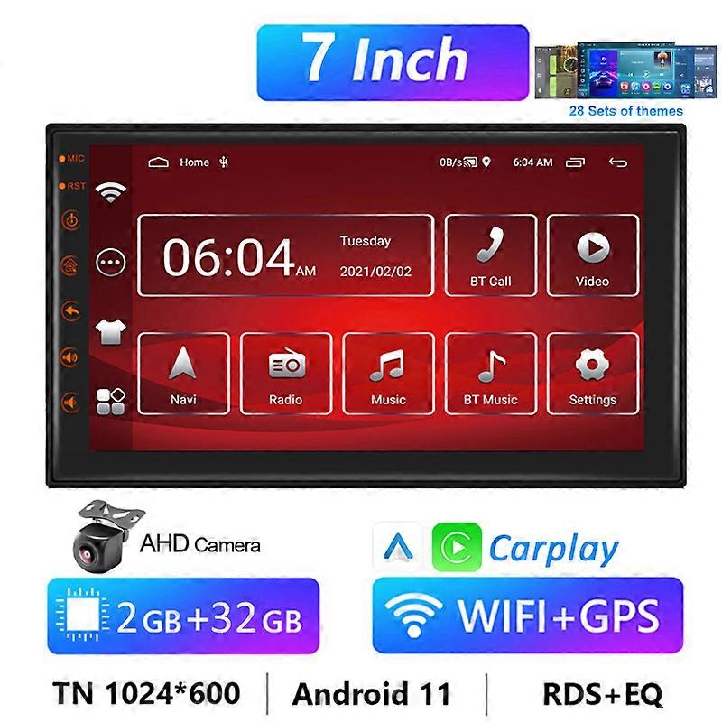 7"/9"/10" Universal 2G 32G Android Auto Apple Carplay Screen Car Radio Touchscreen 2 Din Camera GPS Navigation FM Receiver