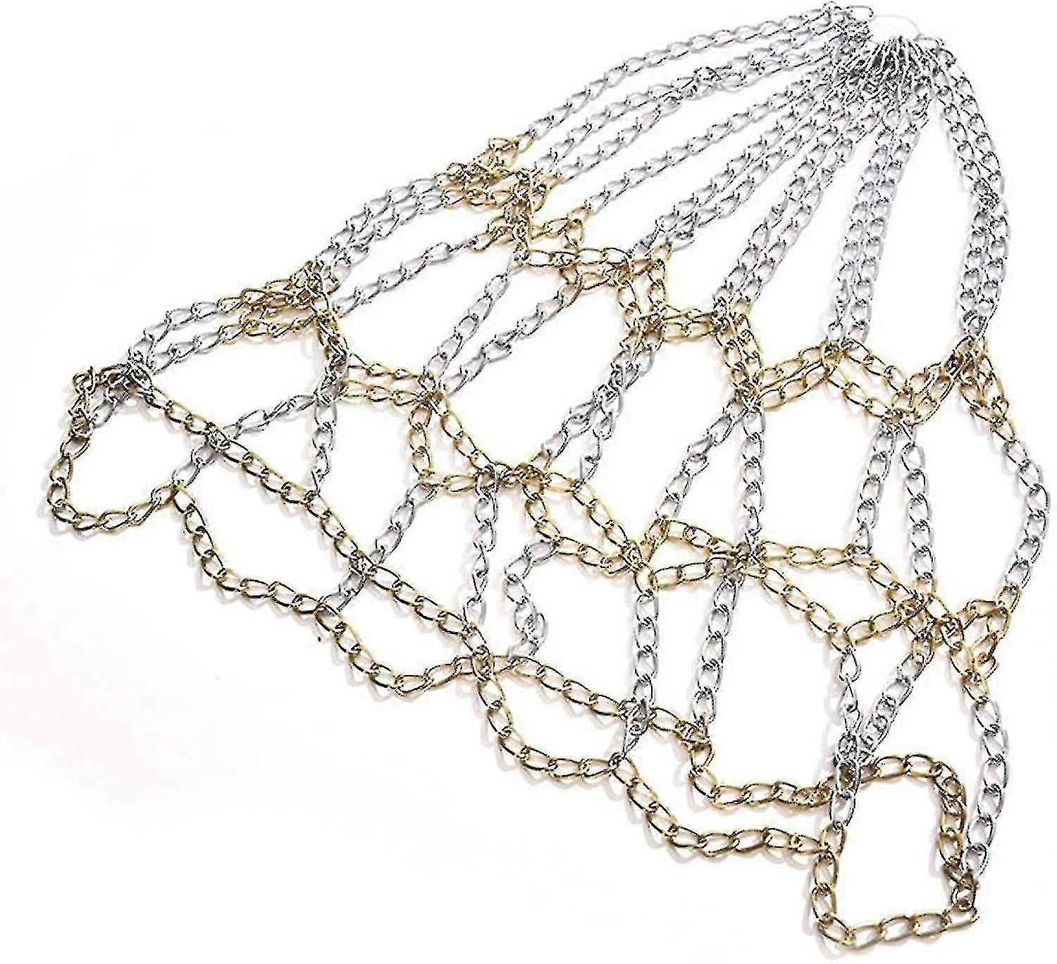 Galvanized Steel Chain Basketball Net, Heavy Duty Chain Replacement,standard Training Sports Goods,12 Hooks Basketball Net Hoops For Outdoor Indoor Ba