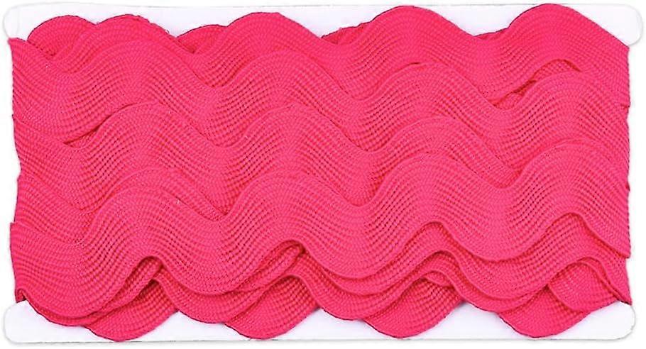 Polyester Ribbons Wave Shape Deep Pink 38~40mm 10yard/card