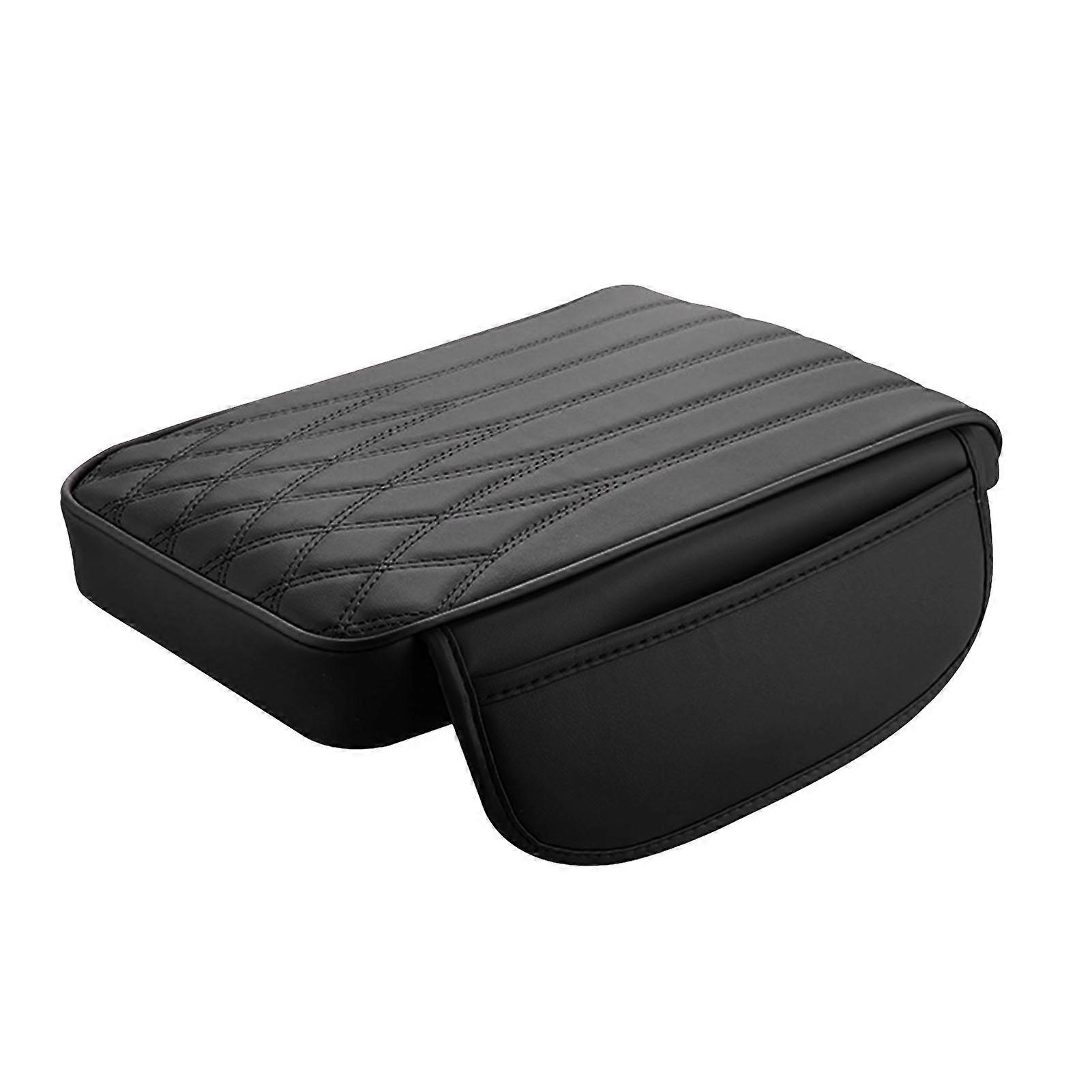 Car Center Console Cover Armrest Box Mat with Adjustable Straps Waterproof Memory Foam Auto Center Console Pad with Storage Bag