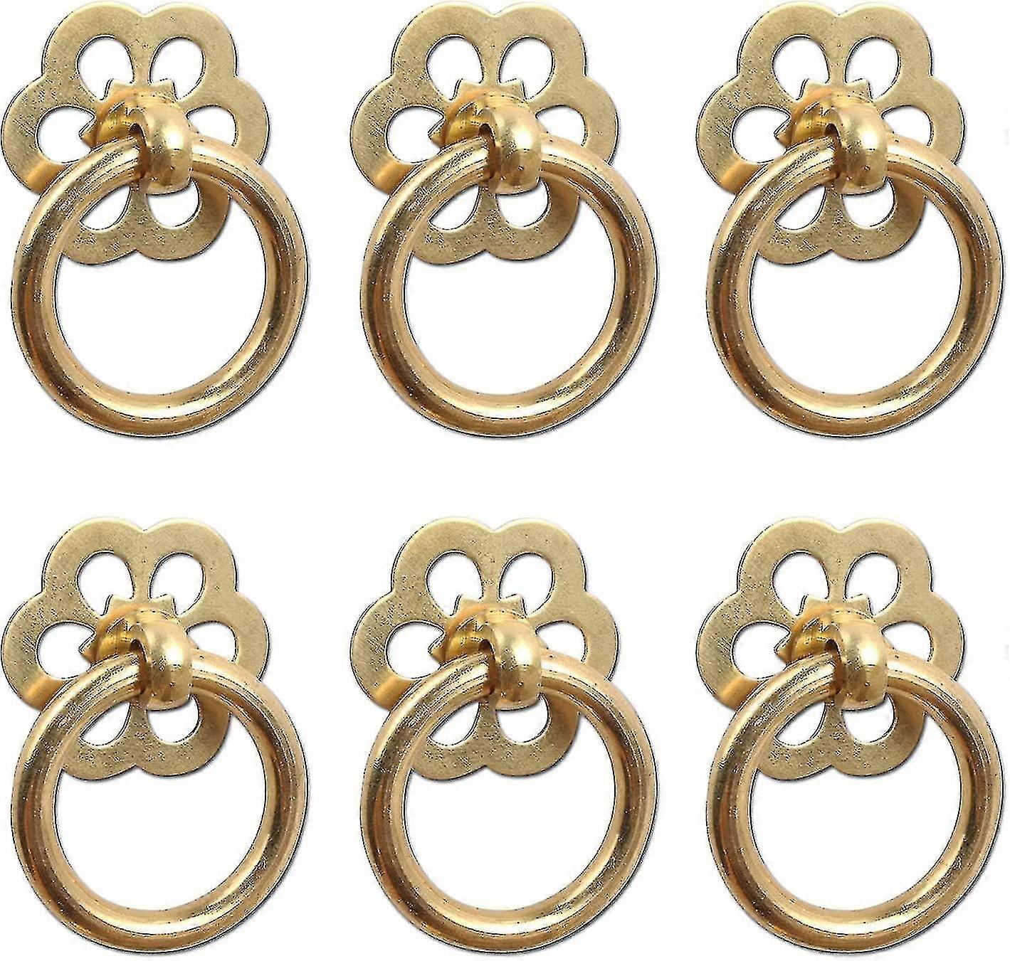 6 Pcs Bass Pull Rings Cabinet Drawer Pull Rings Brass Pulls Antique Pulls