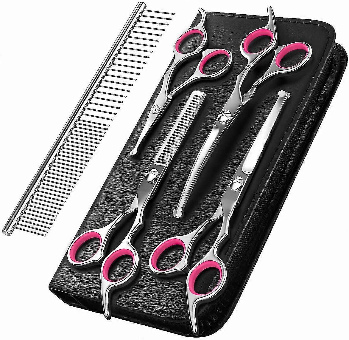 Dog Grooming Scissors Kit Professional Safety Thinning Shears Comb