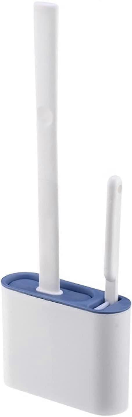 Wall-mounted toilet brush set blue