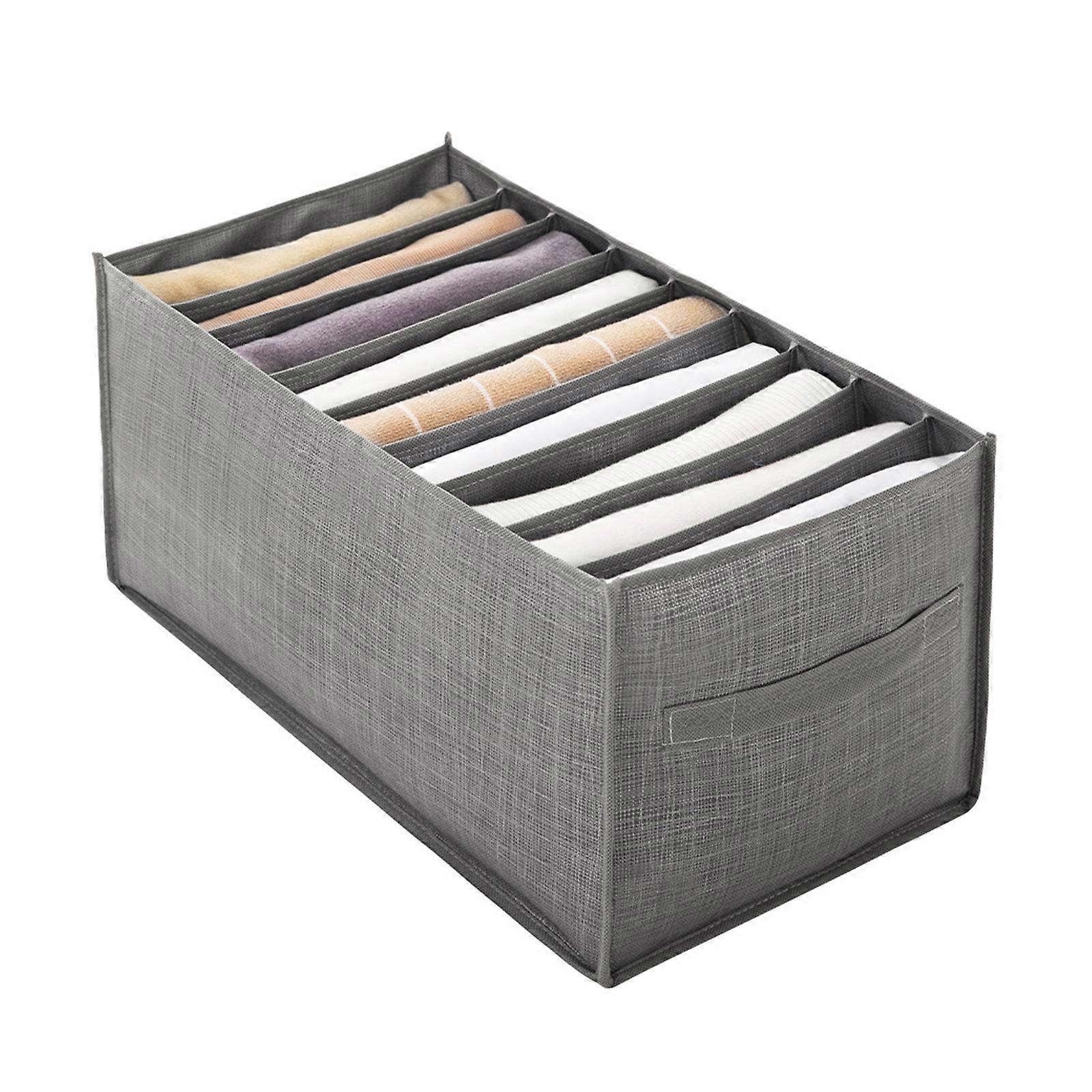 Wardrobe Clothes Organizer Jeans Compartment Storage Box Foldable Drawer