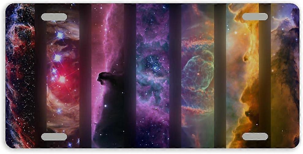 Tampa de Placa de Licença de Metal Espacial Galaxy Nebula com 4 Furos 12 x 6 Polegadas