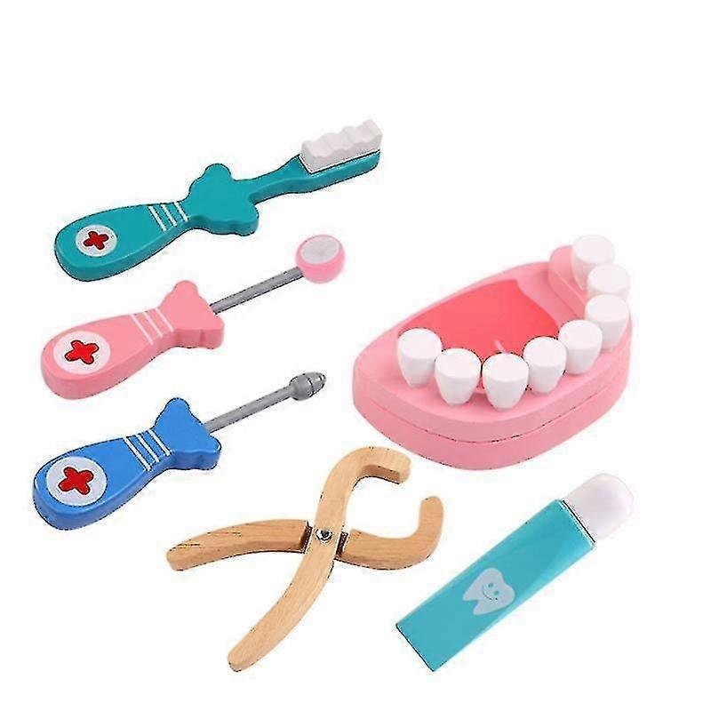 6pcs Children's Simulation Game Dentist Model Set Educational Role-playing Learning Toys