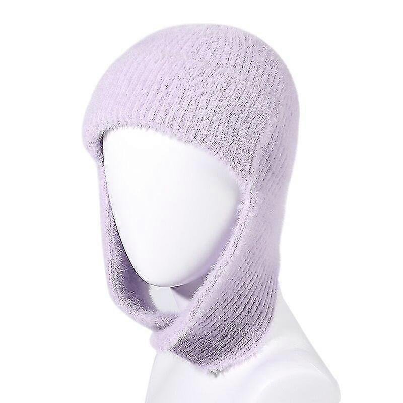 2023 Langt bomuldshat tørklæde integreret vindtæt varm høj kvalitet fortykket strikket hat Sorte damer vinter udendørs mode