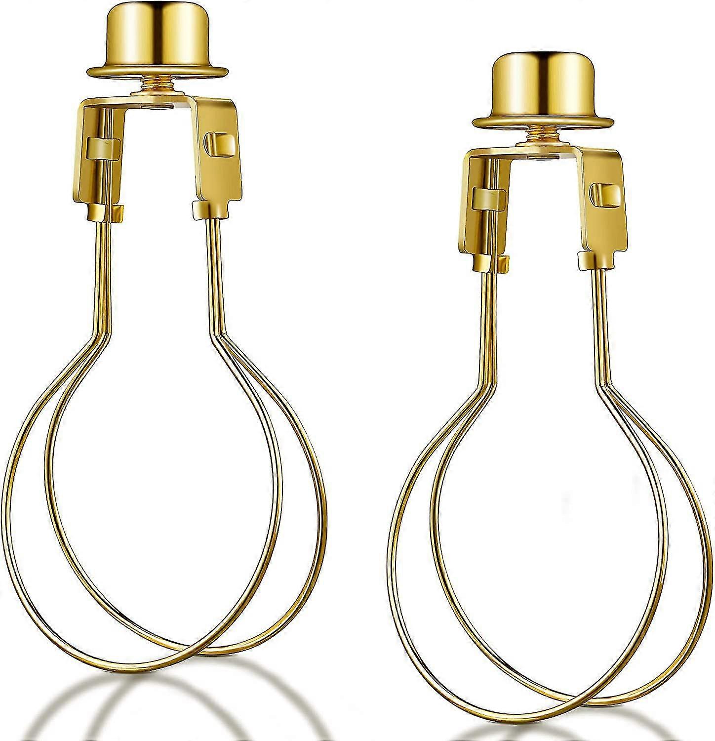 2 Pieces Bulb Lamp Shade Light Bulb Lamp Shade Clip On Lampshade Adapter Includes Finial And Lampshade Levellers For Lamp Shade (gold)