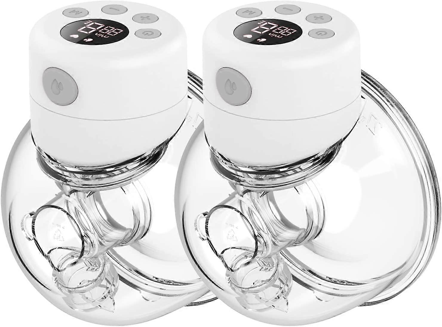 Wearable Breast Pump Hands Free, Electric Portable Wireless Milk Pump with LCD Display, 2 Mode & 9 Levels, Quiet, Painless & Rechargeable, 24mm Flange