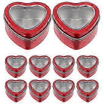 10pcs Valentine's Day Party Favors Chocolate Boxes Portable Candy Box Cookie Packaging Container Red