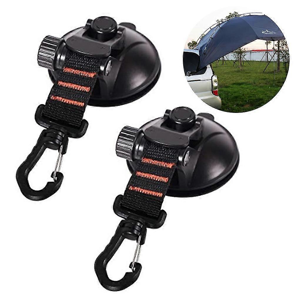 2pcs Heavy Duty Suction Cup Anchor With Securing Hook Tie Down Camping Tarp Accessory