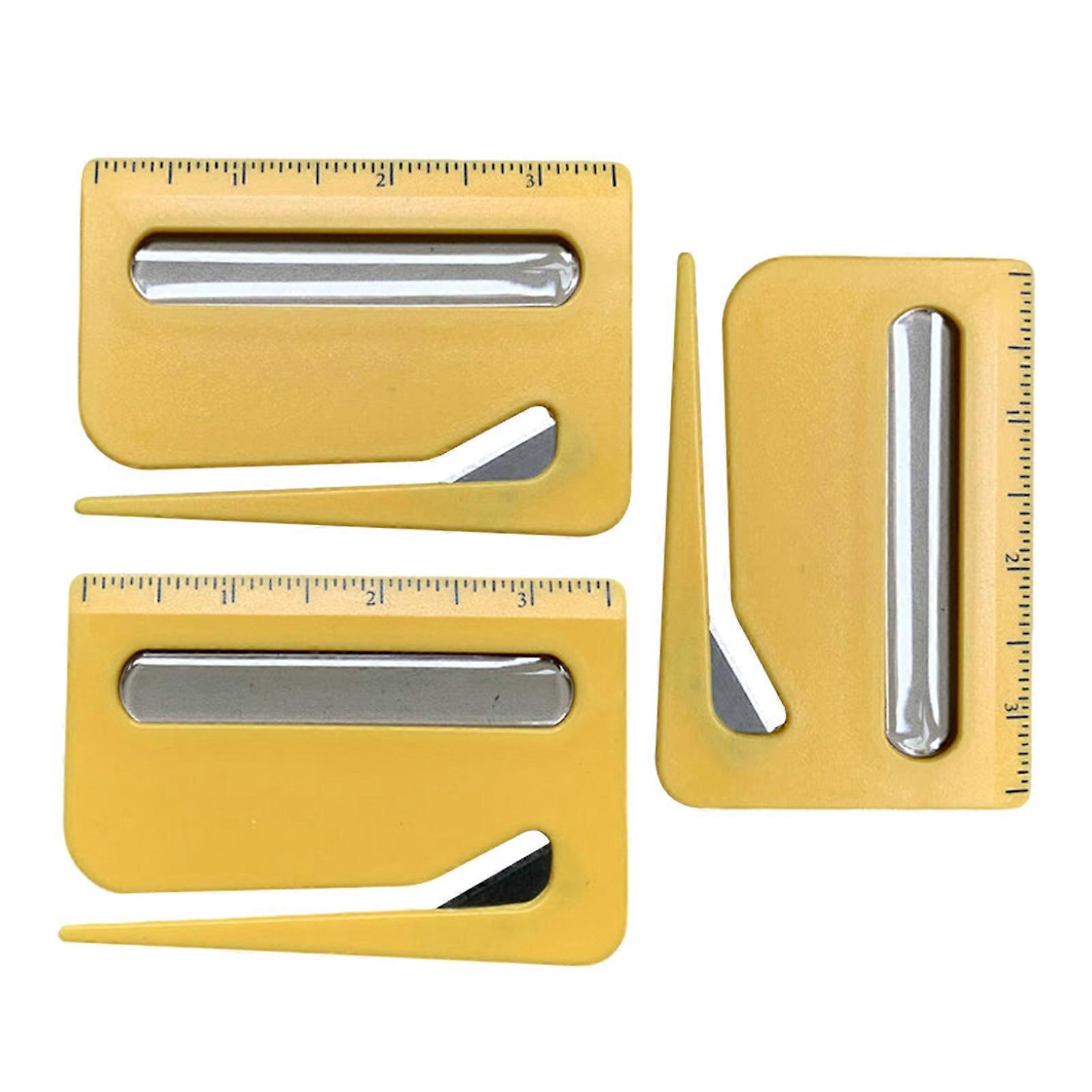 Set of 3 Letter Opener Envelope Slitter -Openers with Safety Concealed Razor Blade and Guiding Tip for Perfect Cu