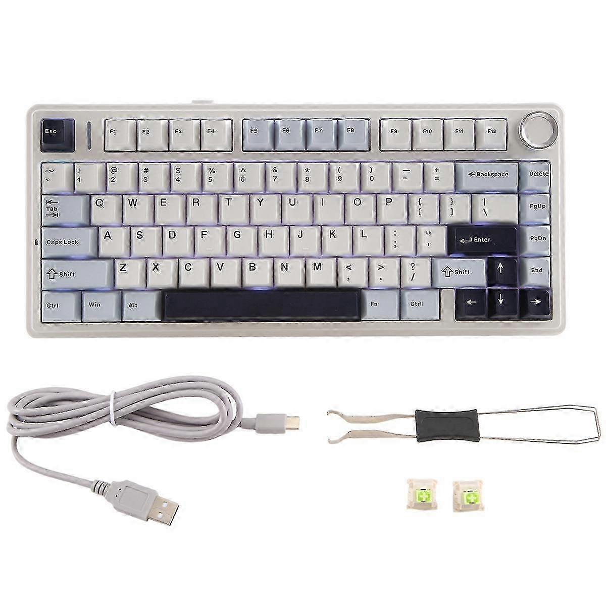 Teclado mecânico AULA F75 80, teclado sem fio hot-swap, teclado para jogos PBT sem fio Bluetooth