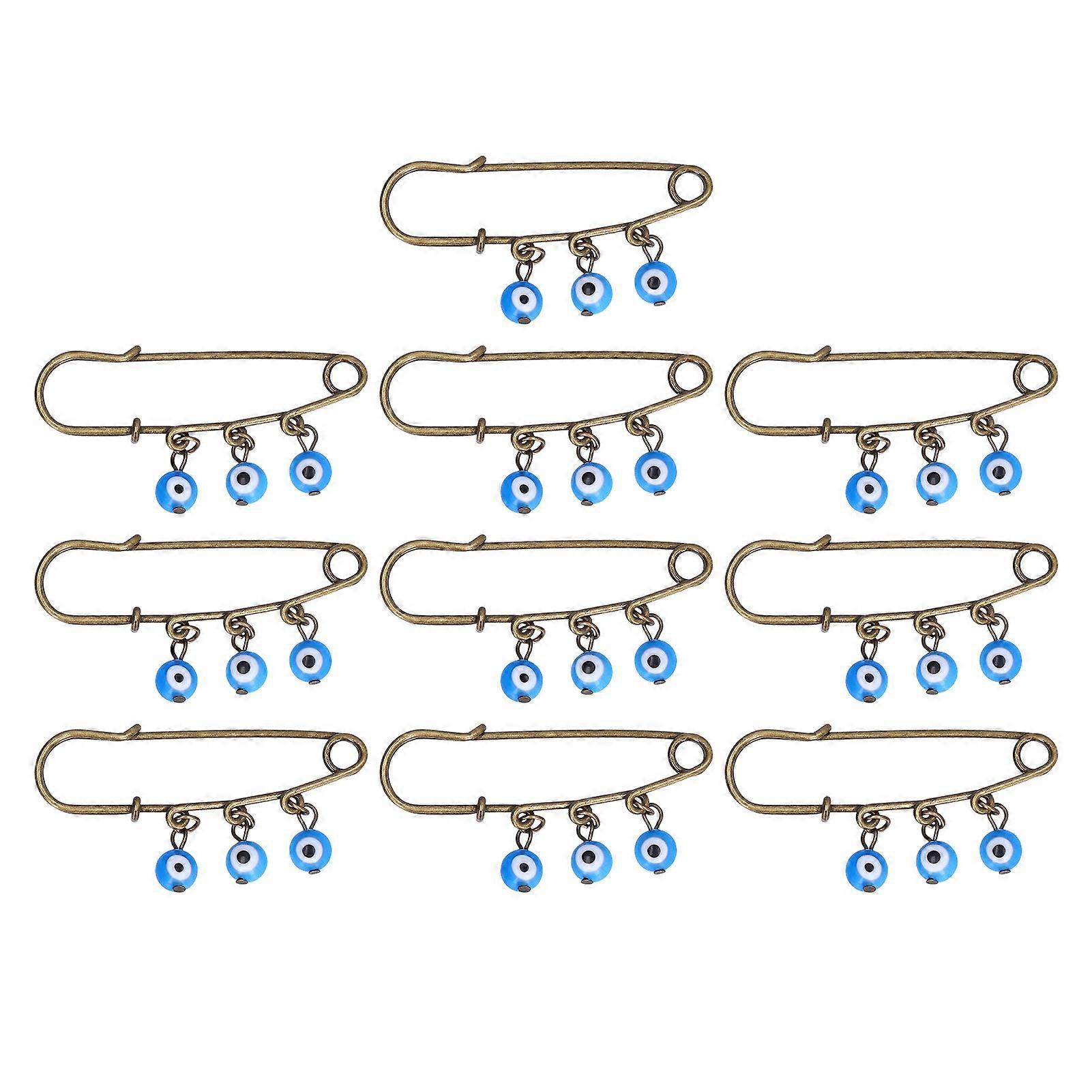 Decorative Safety Pins with Three Bead Design for Clothes and Accessories