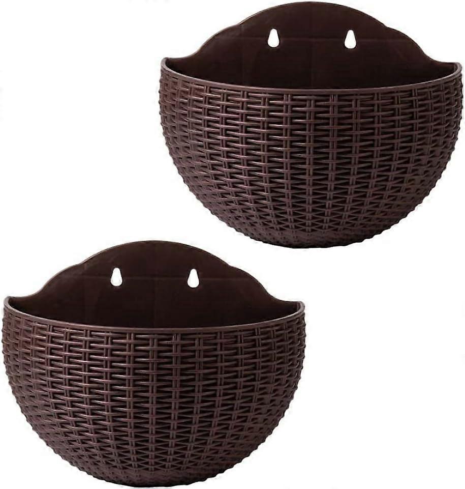 2 PCS Semicircle Hanging Wall Planters for Outdoor Decor
