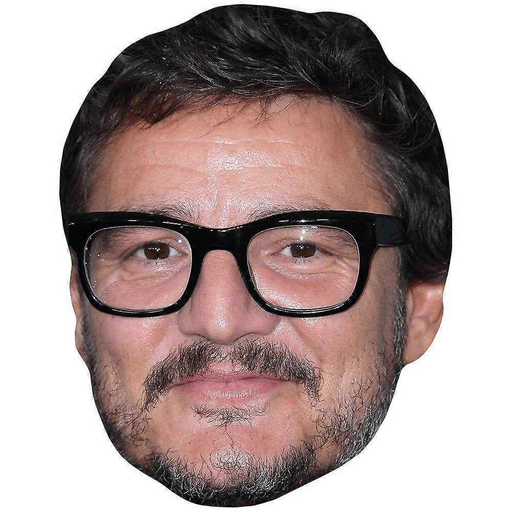 Pedro Pascal (Glasses) Celebrity Mask, Flat Card Face