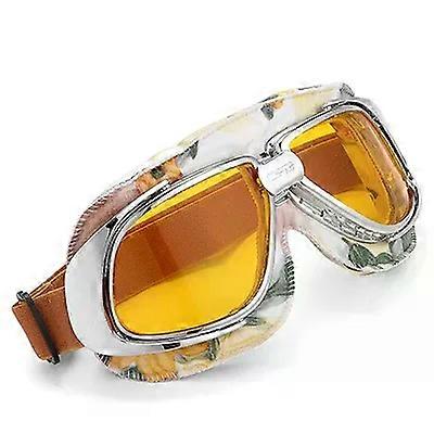 Unbrand Lunettes de moto en cuir PU lunettes de sécurité lunettes de ski rétro pour femme pour Pit B