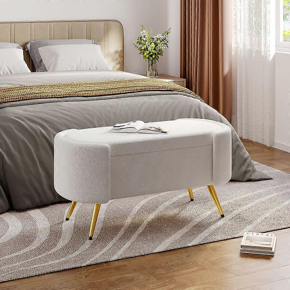 100cm Ottoman Footstools for Living Room - White