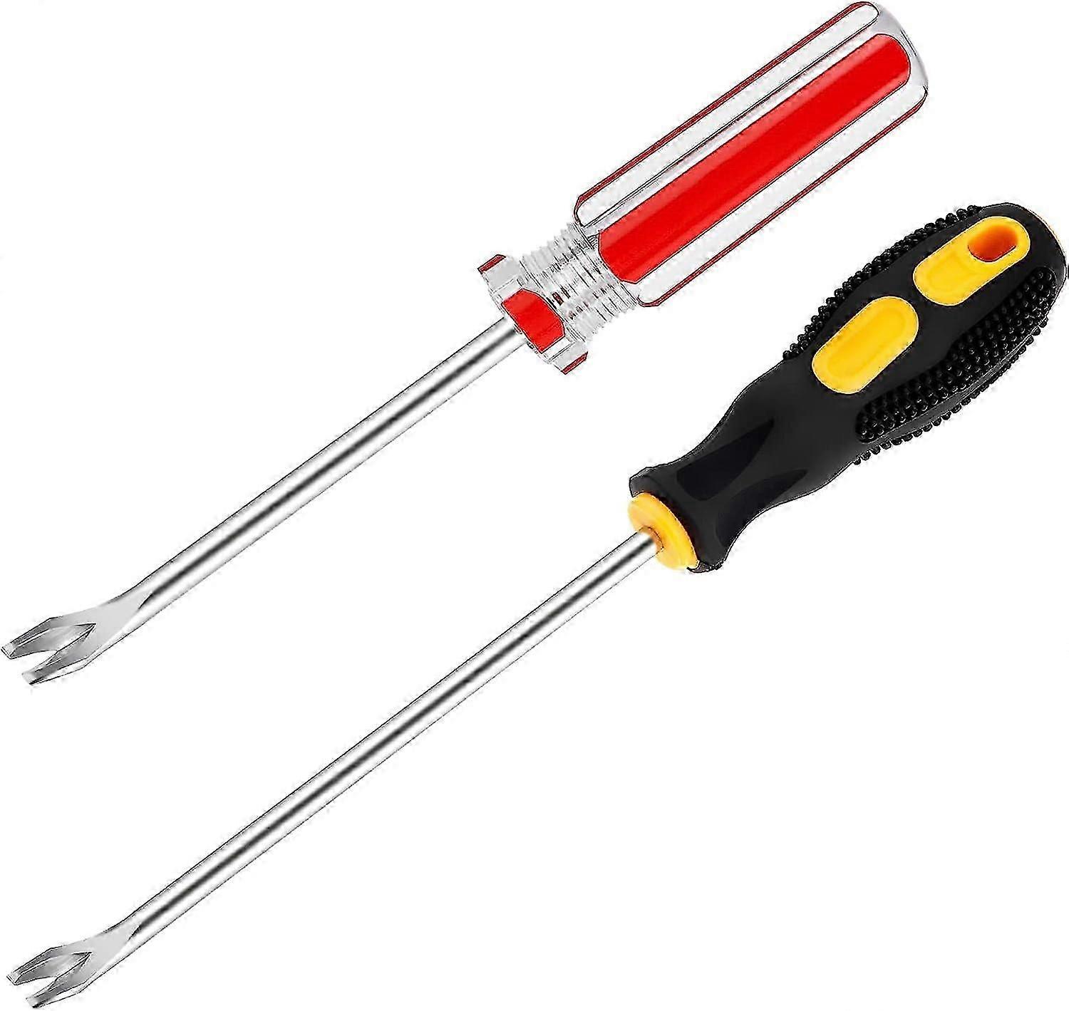 Nail Puller, 2 Pcs 3mm V Tip Screwdriver, Staple Remover Tool, Staple Lifter Nail Rivet Tack Lifter Puller Upholstery Nail Tack Remover Tool for Furni