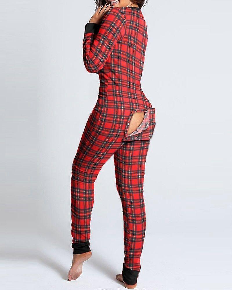 Sexig Rumpflik Underkläder Jumpsuit Kvinnor Onesie-pyjamas Tillbaka Button-down Bodycon Nattkläder Vuxna Onesies Combinaison Pyjamas Femme Hög Kvalitet Tw