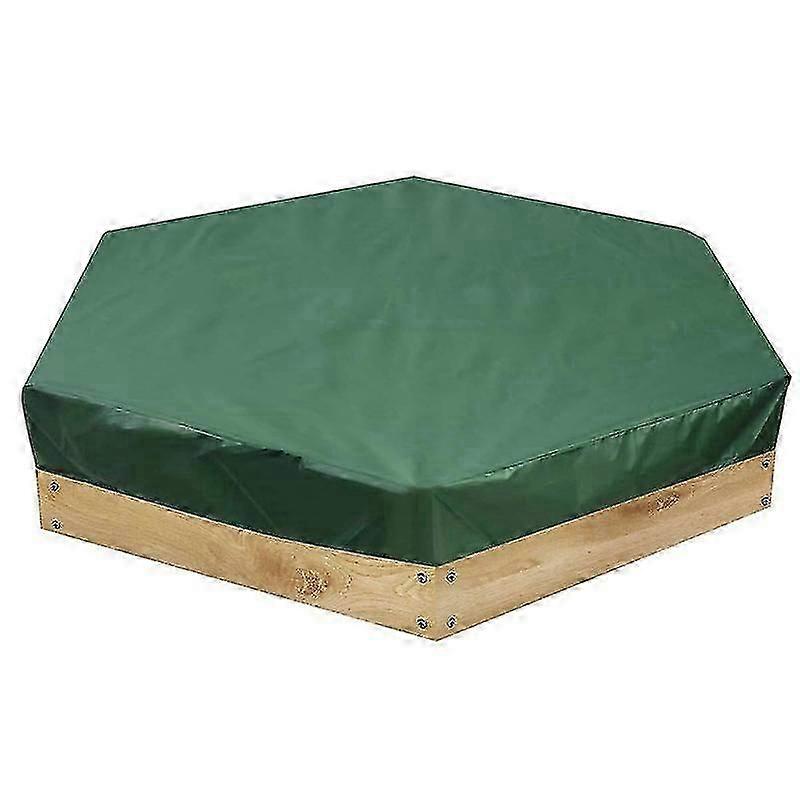 Sandbox Cover, Waterproof Dustproof Sandpit Pool Cover Protection Hexagon Green Sandbox Cover With Drawstring