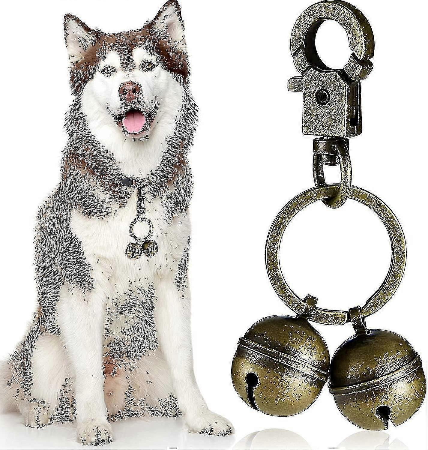 زوج بصوت عال إضافي من أجراس القطط أجراس نحاسية دائمة للحيوانات الأليفة طوق سحر أجراس قلادة-التميز