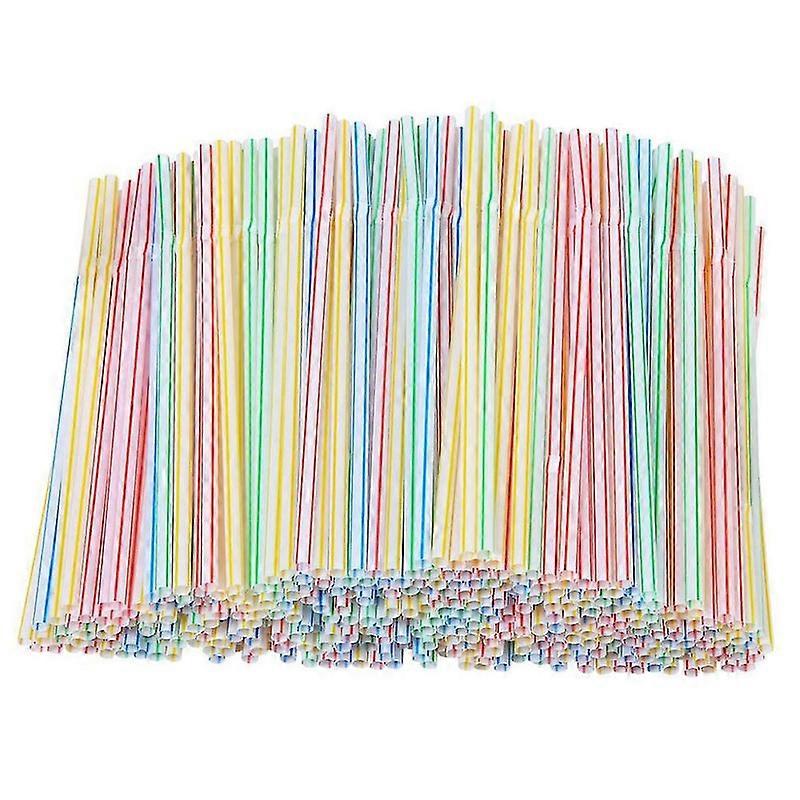 200pcs Plastic Drinking Disposable Straws 8 Inches