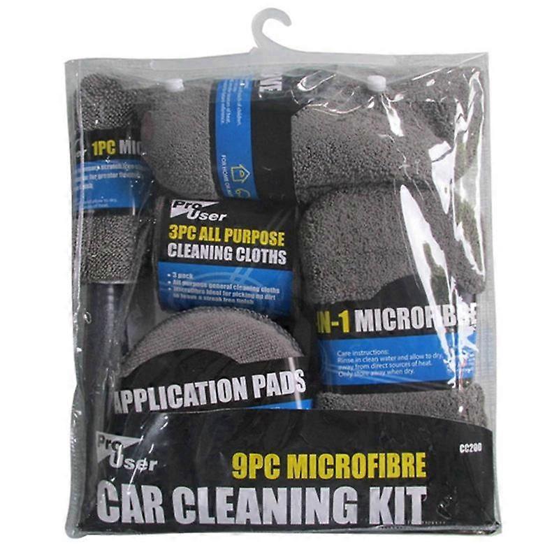 Car Cleaning 9Pcs/Set Auto Care Wash Cleaning Tool with Microfiber Towels Applicator Pads Wash Sponge Wash Glove Wheel Brush