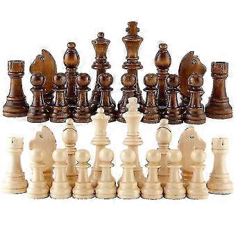32 Stück Holz Internationale Schachfiguren ohne Brett, Brettspiel Set
