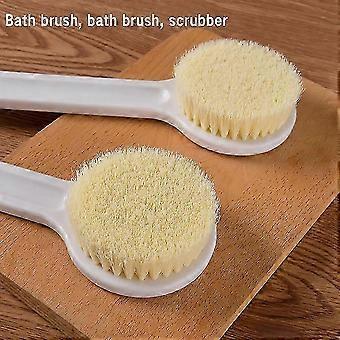 Long Handle Body Brush Firm Exfoliating Back Scrubber Bath Brush Round Shape Nylon Hair Shower Brush For Bathroom