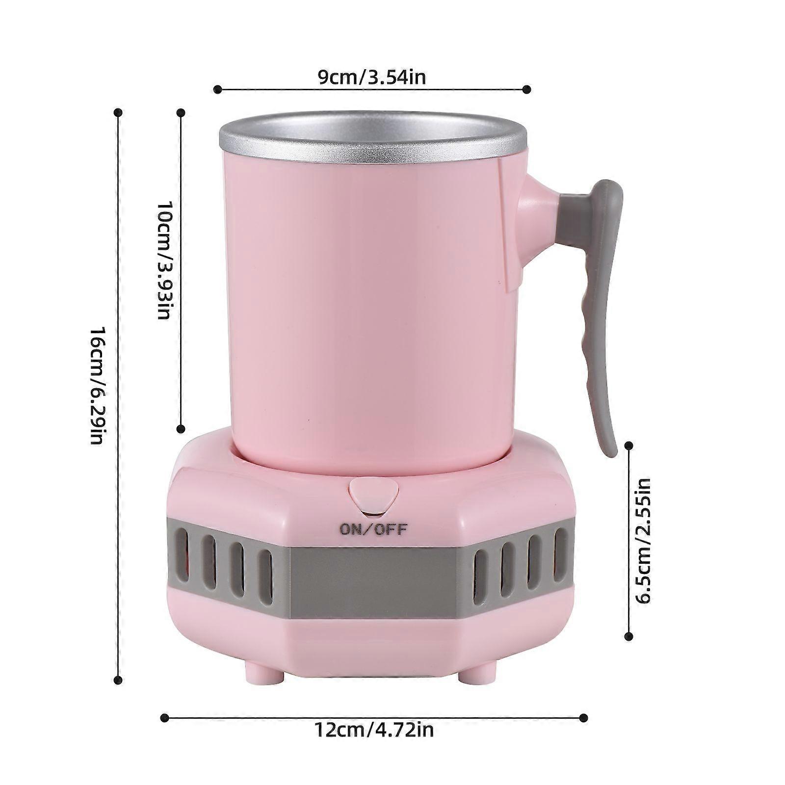 Aluminum Beverage Cooler and Mug Warmer with Handle for Desk 15oz Portable Electric Bottle Can Cooler Warmer for Coffee Beer Wine Juice Milk One Click