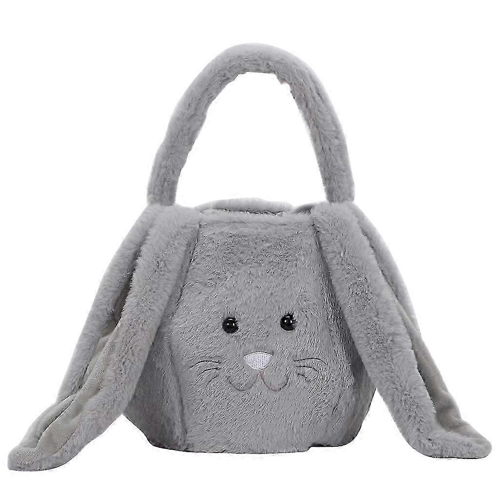 Plush Bunny Easter Buckets Easter Egg Hunting Easter Bags Kid Easter Tote Bags