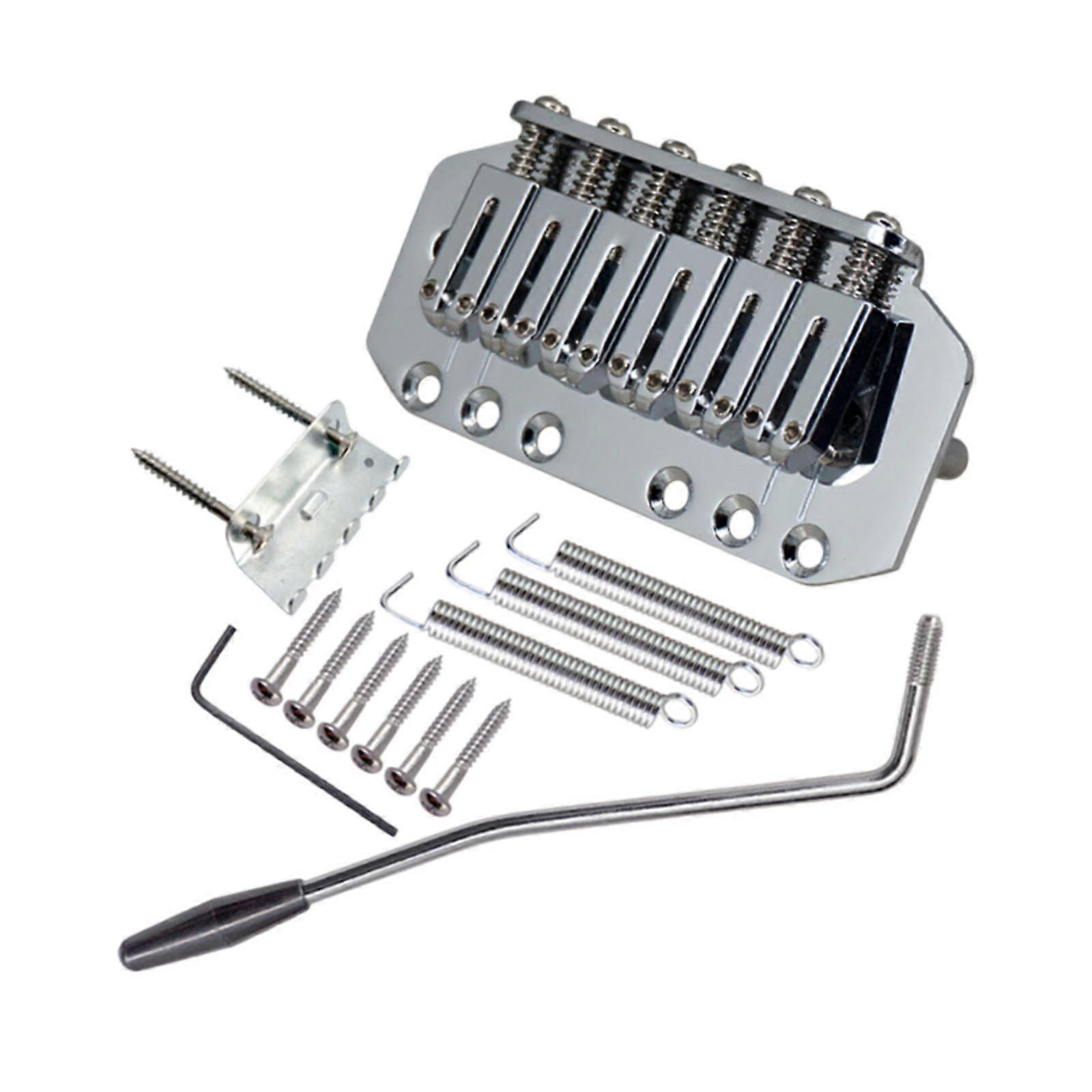 Guitar Tremolo Bridge Set for 6 Strings Electric Guitar with Mounting Screws silver