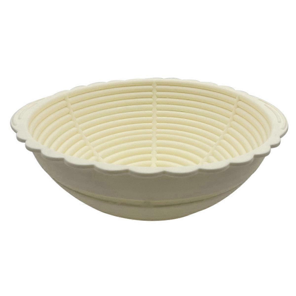 Bread Proofing Basket,Silicone Round Bread Foldable Sourdough Baking Basket Waterproof Proofing Bowls,Creamy-White