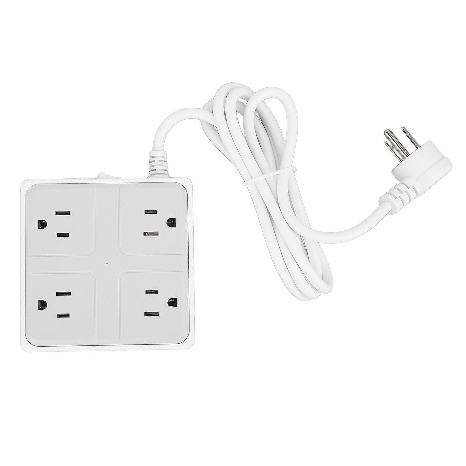 Flat Plug Power Strip 1250W 4 Outlets 3 USB Ports Desktop Charging Station with 5FT Extension Cord f