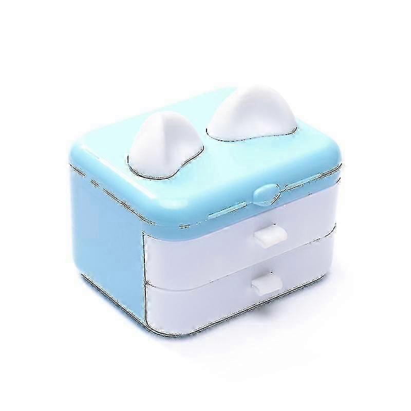 1 Set Sewing Box Set Practical Multi-use Pp Knitting Crafts Partition Storage Sewing Box Kit For Clothes(blue)