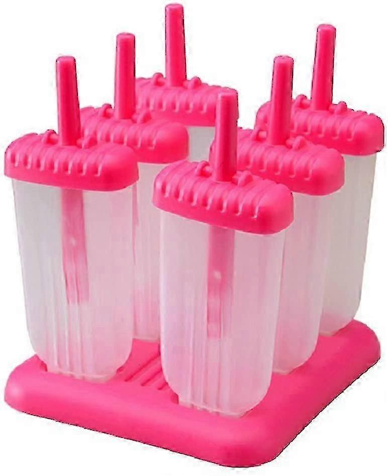 Set de 6 moldes de helado para niños (rosa).