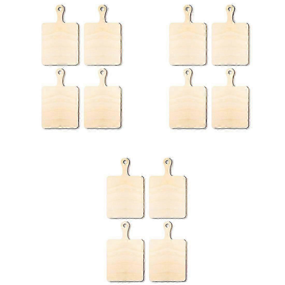 12 قطعة من ألواح التقطيع الخشبية الصغيرة الفارغة بمقبض، لوح تقطيع صغير DIY للمطبخ المنزلي والطبخ والخضراوات والديكور A