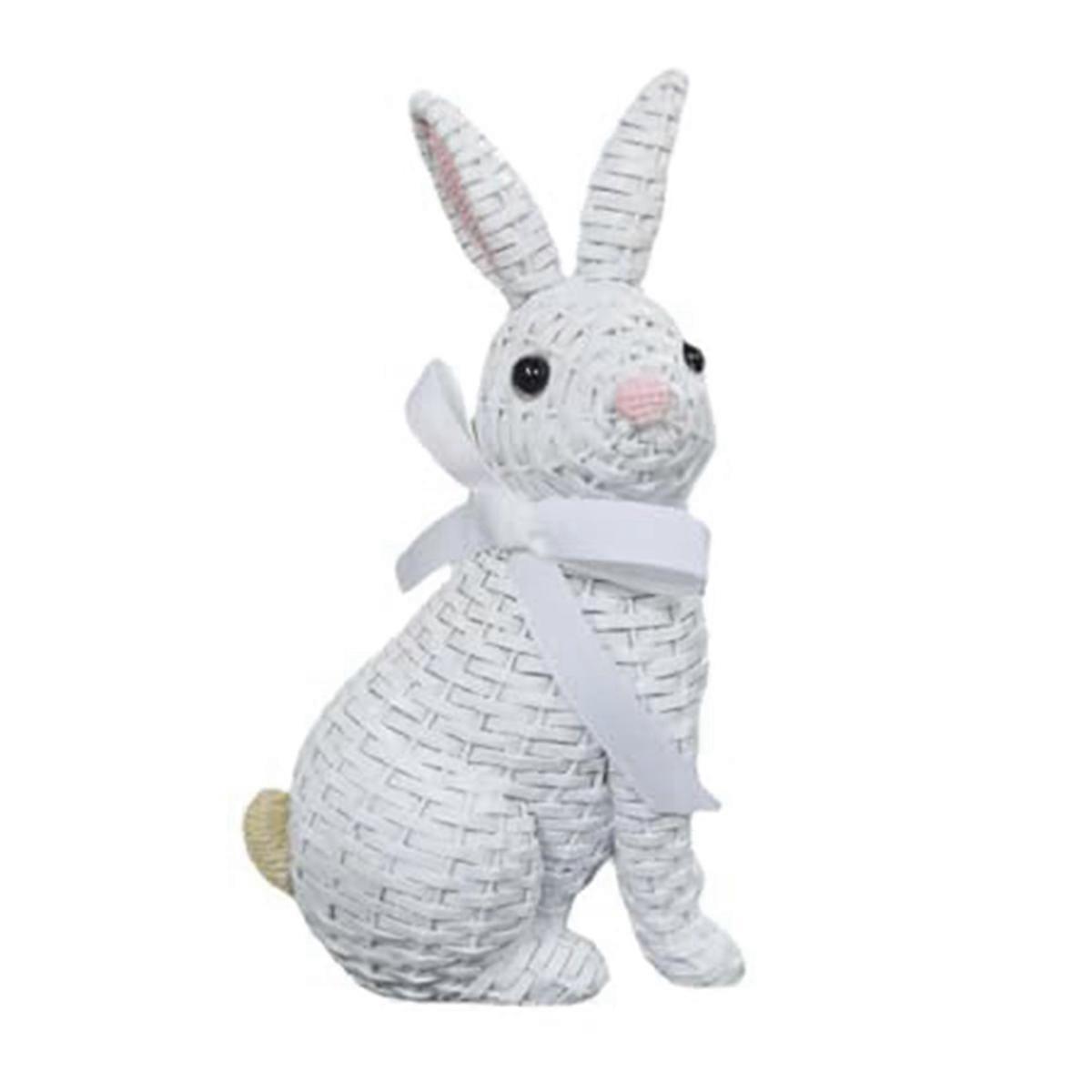 Simulation Bunny Figurine Easter Tabletop Deco Craft Ornament White-A