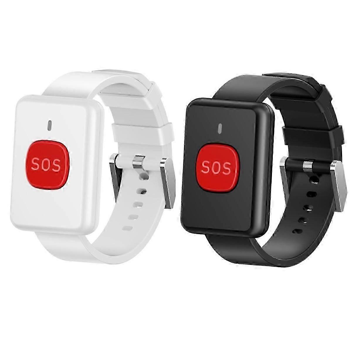 suitable for Elderly Pager for Living Alone, One-Button Emergency Alarm Remote Pager for the Elderly, Watch-Style Wireless Button SOS-YI  WU  CHUN  HU