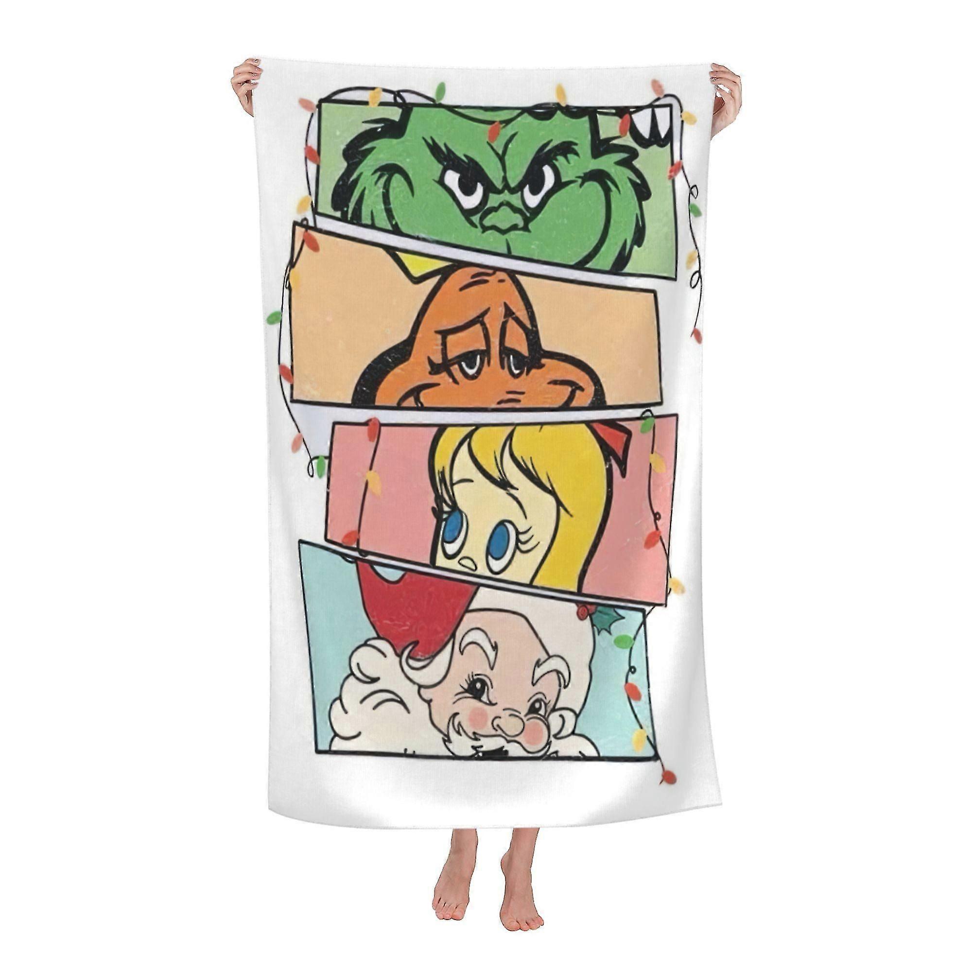 The Grinch Beach Towel, Large Microfiber Bath Towel #YdNW