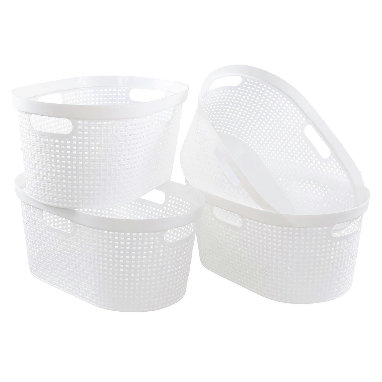 White Laundry Basket for Storage 40 L