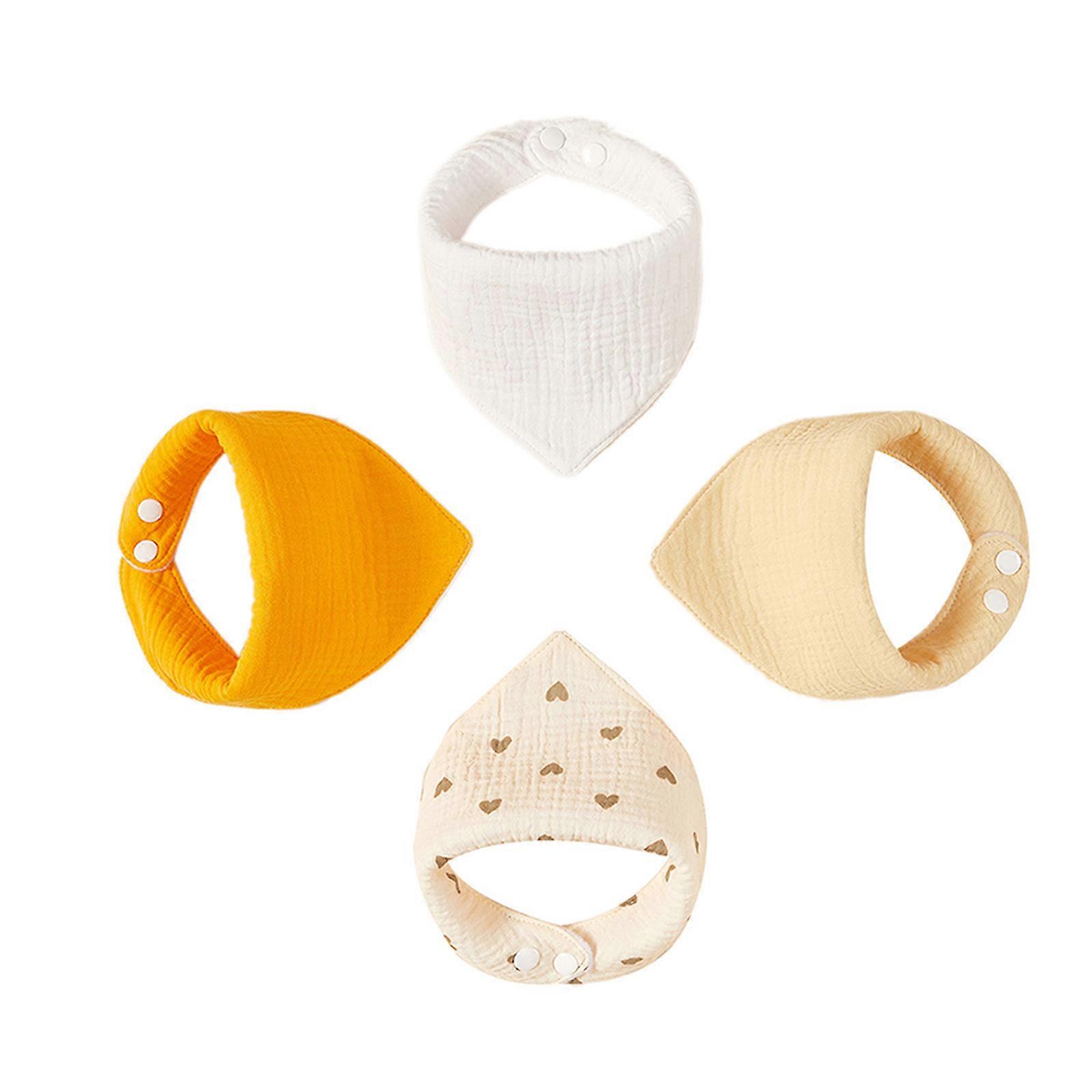 Haklapp för tandsprickning, nyfödd haklapp, tyghandduk, bandana, rapsduk, triangelhaklapp, tjockfodrad bomullshaklapp, 4 st