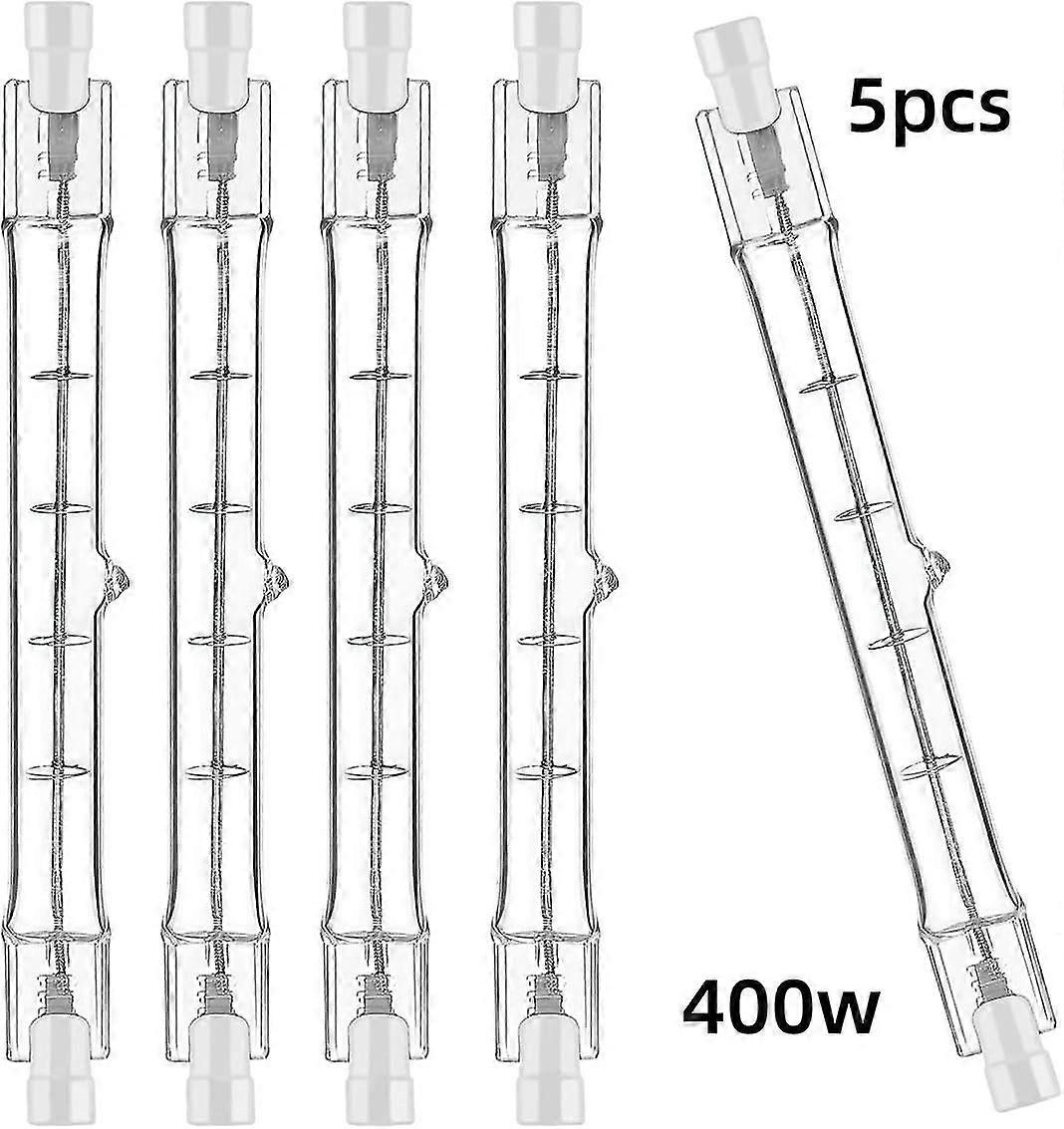 5pcs R7s 118mm 400w Halogen Lamp Pencil Bulb Dimmable Ac 220-240v 7500lm J118 Linear Halogen Spotlight