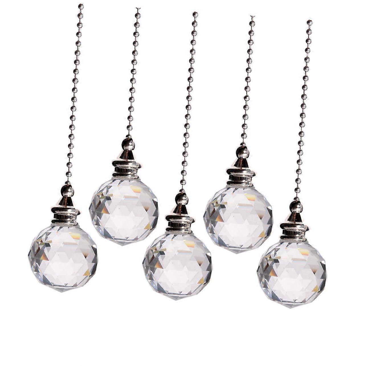 Ceiling Fan Pull Chain Crystal Pull Chain Crystal 5pcs Pendant for Chandelier Home Decor Lighting