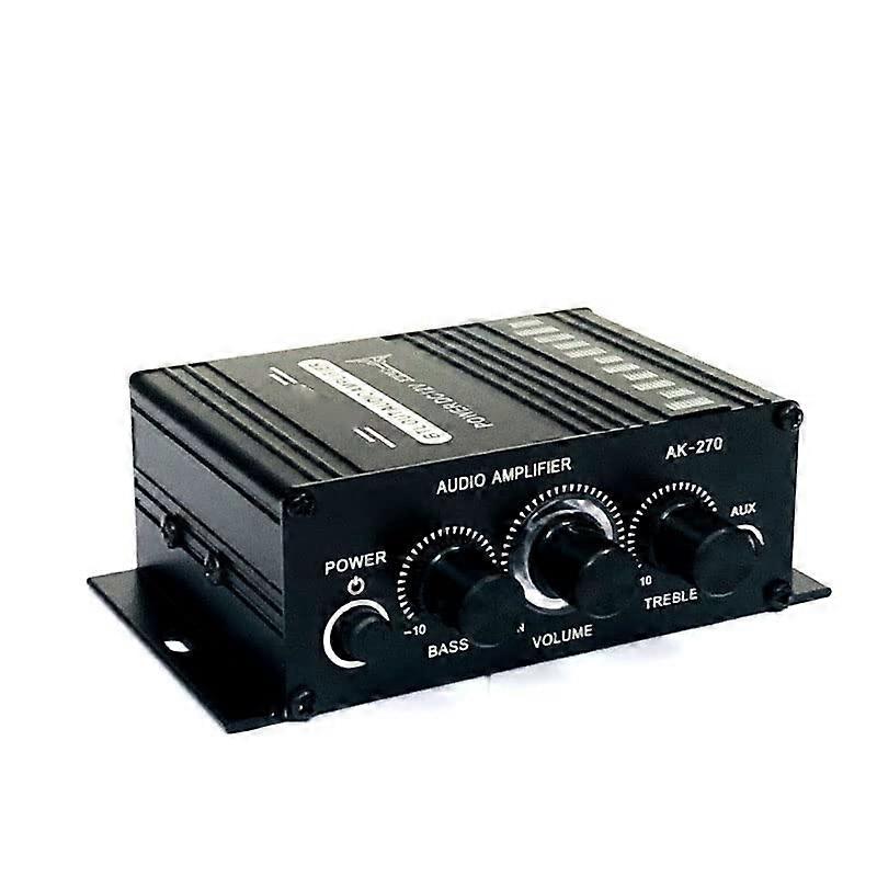 AK270 Mini Stereo Amplifier, 2 Channel Compact Home Audio Power Amplifier, Mixer Sound System, Lightweight Design