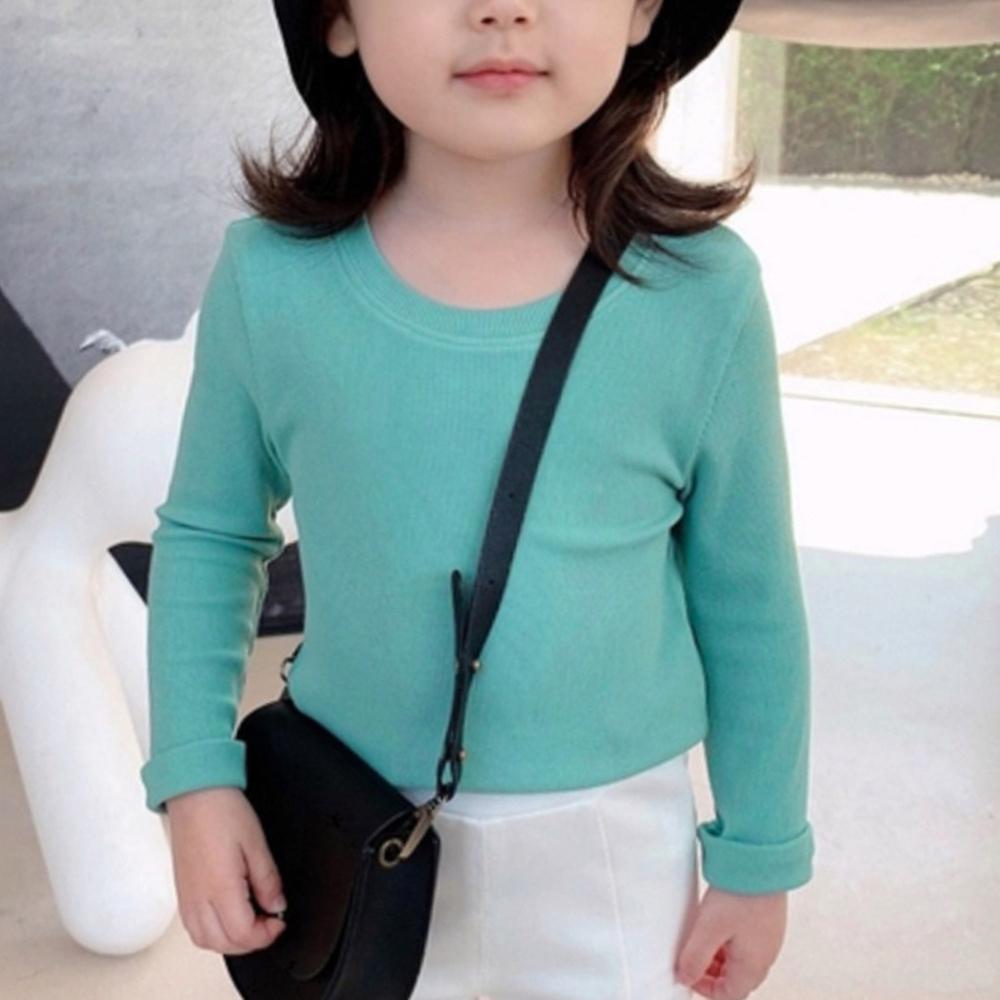 Lapset Tytöt Crew Neck Basic T-paita Pusero Lapset Pitkähihainen Sileä Topit Tee