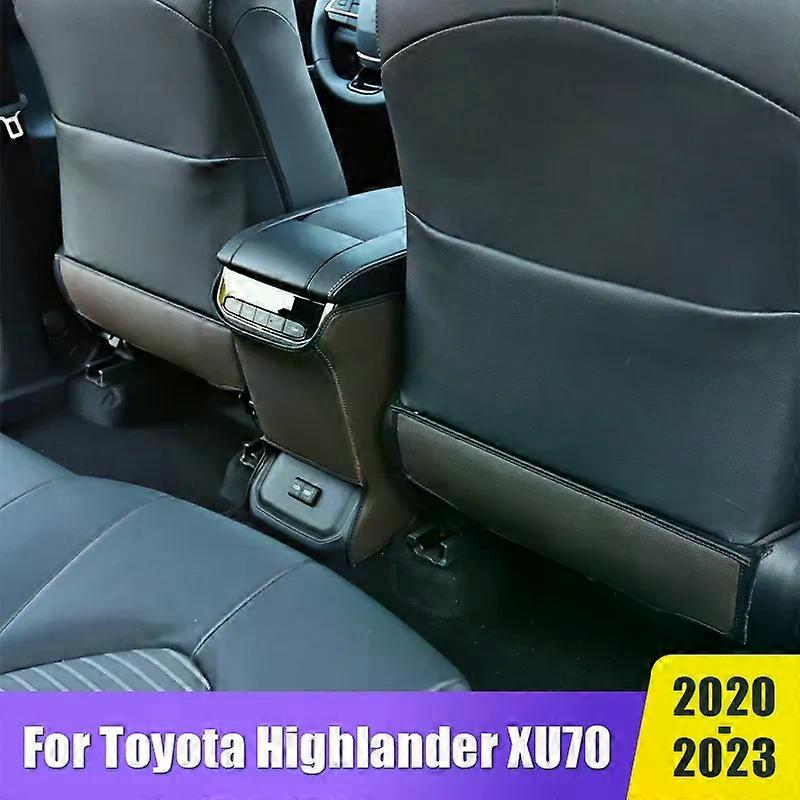Leather Car Seat Back Protector Cover Child Anti Dirty Pad Anti kick Mat compatible for Toyo-ta Highlander XU70 Kluger 2020 2021 2022 2023